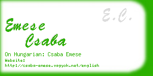 emese csaba business card